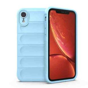 For iPhone XR Magic Shield TPU + Flannel Phone Case(Light Blue)