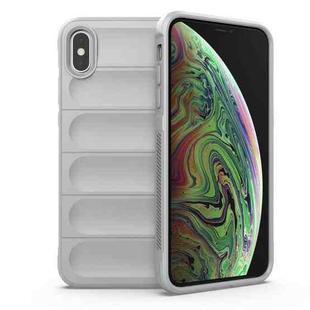 For iPhone X / XS Magic Shield TPU + Flannel Phone Case(Grey)