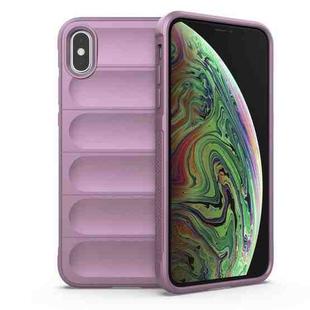 For iPhone X / XS Magic Shield TPU + Flannel Phone Case(Purple)