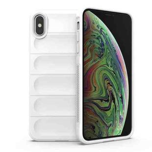 For iPhone X / XS Magic Shield TPU + Flannel Phone Case(White)