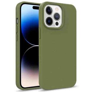 For iPhone 14 Pro Starry Series Shockproof Straw Material + TPU Protective Phone Case (Army Green)