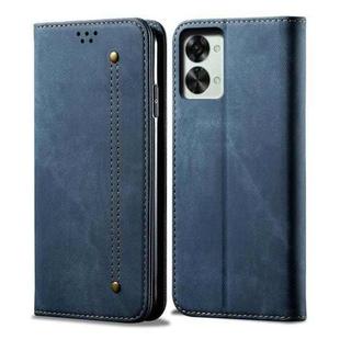 For OnePlus Nord 2T Denim Texture Leather Phone Case(Blue)