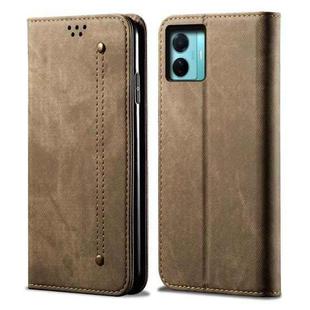 For vivo S15e / T1 5G Snapdragon 778G Denim Texture Leather Phone Case(Khaki)