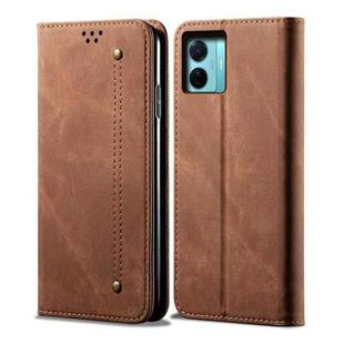 For vivo S15e / T1 5G Snapdragon 778G Denim Texture Leather Phone Case(Brown)