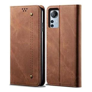 For Xiaomi 12 Lite Denim Texture Leather Phone Case(Brown)