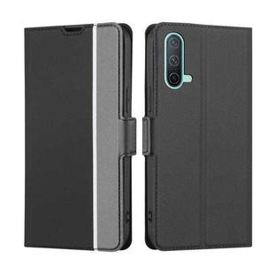 For OnePlus Nord CE 5G Twill Texture Side Button Leather Phone Case(Black)
