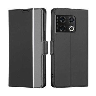 For OnePlus 10 Pro 5G Twill Texture Side Button Leather Phone Case(Black)