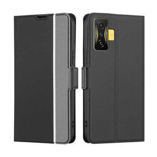 For Xiaomi Redmi K50 Gaming Twill Texture Side Button Leather Phone Case(Black)