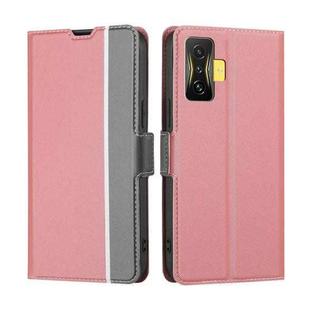 For Xiaomi Redmi K50 Gaming Twill Texture Side Button Leather Phone Case(Pink)