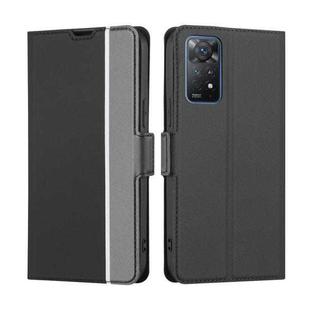 For Xiaomi Redmi Note 11 Pro 5G International Twill Texture Side Button Leather Phone Case(Black)