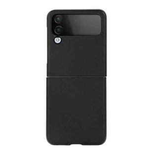 For Samsung Galaxy Z Flip4 Sheep Texture Genuine Leather Phone Case(Black)