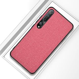 For Xiaomi Mi 10 Shockproof Cloth Texture PC + TPU Protective Case(Pink)
