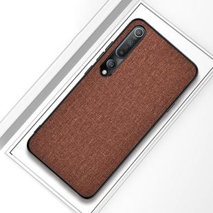 For Xiaomi Mi 10 Shockproof Cloth Texture PC + TPU Protective Case(Brown)