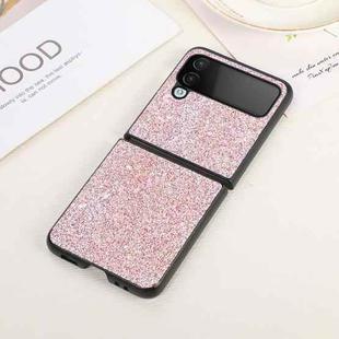 For Samsung Galaxy Z Flip4 Glitter Powder PU Phone Case(Pink)