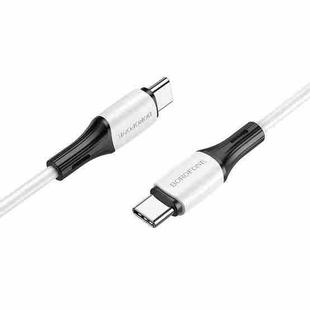 Borofone BX79 Type-C / USB-C to Type-C / USB-C 60W Silicone Sync Data Charging Cable, Length: 1m(White)