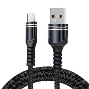 Micro USB 6A Woven Style USB Charging Cable, Cable Length: 1m(Black)