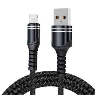 8 Pin 6A Woven Style USB Charging Cable, Cable Length: 1m(Black)