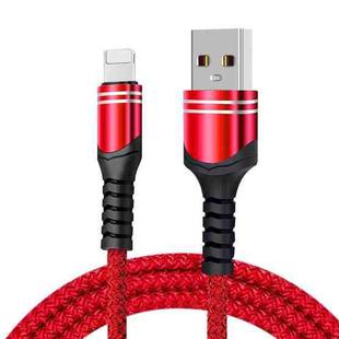 8 Pin 6A Woven Style USB Charging Cable, Cable Length: 1m(Red)