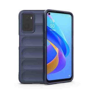 For OPPO A36 4G/A76 4G/Realme 9i Magic Shield TPU + Flannel Phone Case(Dark Blue)