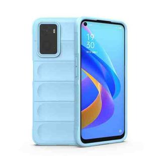 For OPPO A36 4G/A76 4G/Realme 9i Magic Shield TPU + Flannel Phone Case(Light Blue)