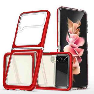 For Samsung Galaxy Z Flip4 Clear Acrylic+PC+TPU Shockproof Phone Case(Red)