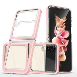 For Samsung Galaxy Z Flip4 Clear Acrylic+PC+TPU Shockproof Phone Case(Pink)