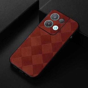 For OPPO Reno8 Pro+ Weave Plaid PU Phone Case(Brown)