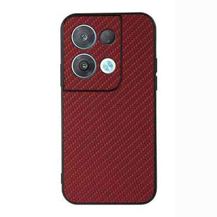 For OPPO Reno8 Pro+ Carbon Fiber Texture Shockproof Protective Phone Case(Red)