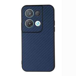 For OPPO Reno8 Pro+ Carbon Fiber Texture Shockproof Protective Phone Case(Blue)