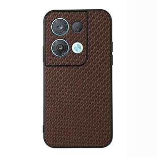 For OPPO Reno8 Pro+ Carbon Fiber Texture Shockproof Protective Phone Case(Brown)