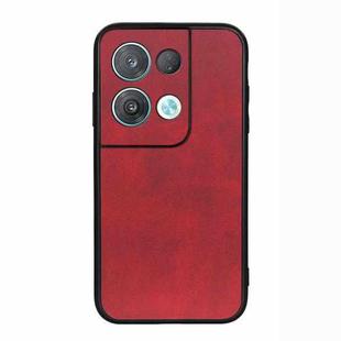 For OPPO Reno8 Pro+ Accurate Hole Two-color Calf Texture PU Phone Case(Red)