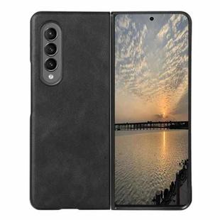 For Samsung Galaxy Z Fold4 Cowhide Texture PU Phone Case(Black)