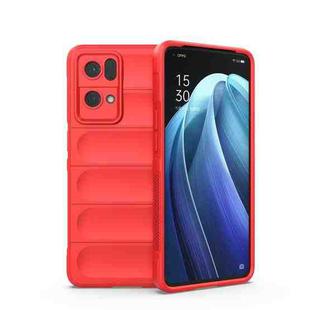 For OPPO Reno7 Pro 5G Magic Shield TPU + Flannel Phone Case(Red)