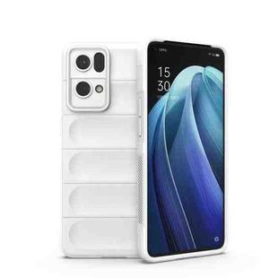 For OPPO Reno7 Pro 5G Magic Shield TPU + Flannel Phone Case(White)