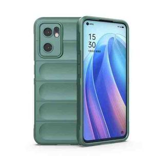 For OPPO Reno7 5G Global / Find X5 Lite Magic Shield TPU + Flannel Phone Case(Dark Green)