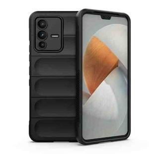 For vivo S12 Magic Shield TPU + Flannel Phone Case(Black)