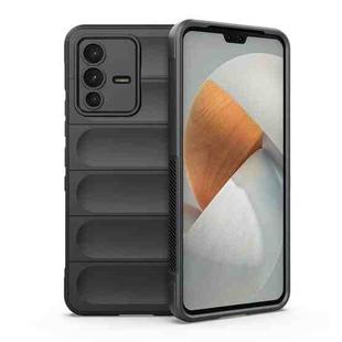 For vivo S12 Magic Shield TPU + Flannel Phone Case(Dark Grey)