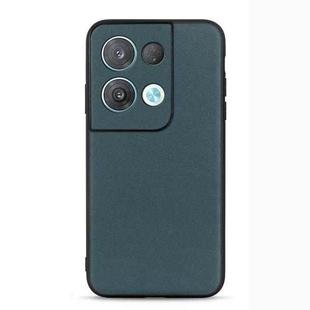 For OPPO Reno8 Pro+ Accurate Hole Lambskin Texture Genuine Leather Phone Case(Green)