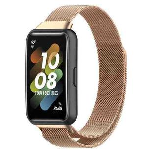 For Huawei Band 7 / 7 NFC Milan Metal Magnetic Watch Band(Rose Gold)