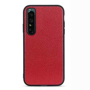 For Sony Xperia 1 IV Litchi Texture Genuine Leather Phone Case(Red)