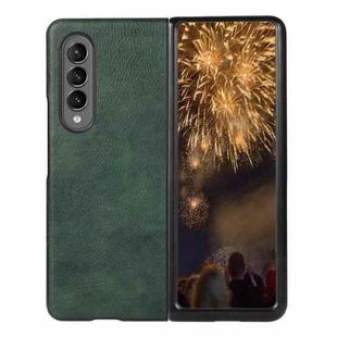 For Samsung Galaxy Z Fold4 Two-color Litchi Texture PU Phone Case(Green)