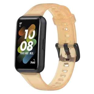 For Huawei Band 7 / 7 NFC Transparent Silicone Watch Band(Orange)