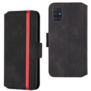 For Galaxy A71 Retro Frosted Oil Side Horizontal Flip Case with Holder & Card Slots(Black)