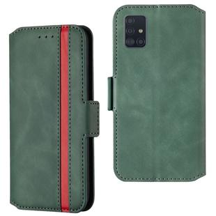 For Galaxy A71 Retro Frosted Oil Side Horizontal Flip Case with Holder & Card Slots(Green)