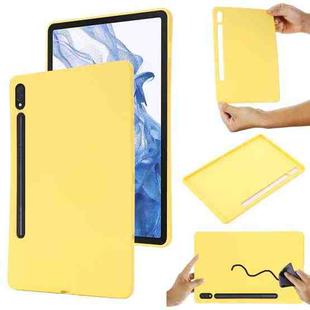 For Samsung Galaxy Tab S8 / S7 Pure Color Liquid Silicone Shockproof Tablet Case(Yellow)