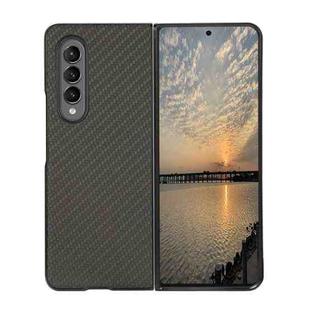 For Samsung Galaxy Z Fold4 Carbon Fiber Texture PU Leather Phone Case(Black)