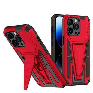 For iPhone 14 Pro Super V Armor PC + TPU Holder Phone Case (Red)