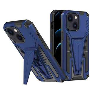 For iPhone 14 Plus Super V Armor PC + TPU Holder Phone Case  (Blue)