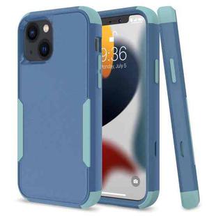 For iPhone 14 Plus Commuter Shockproof TPU + PC Phone Case  (Royal Blue+Grey Green)