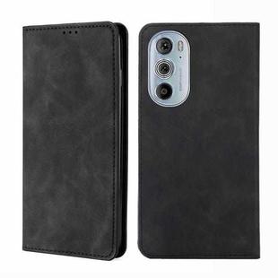 For Motorola Moto Edge+ 2022/Edge 30 Pro Skin Feel Magnetic Horizontal Flip Leather Phone Case(Black)